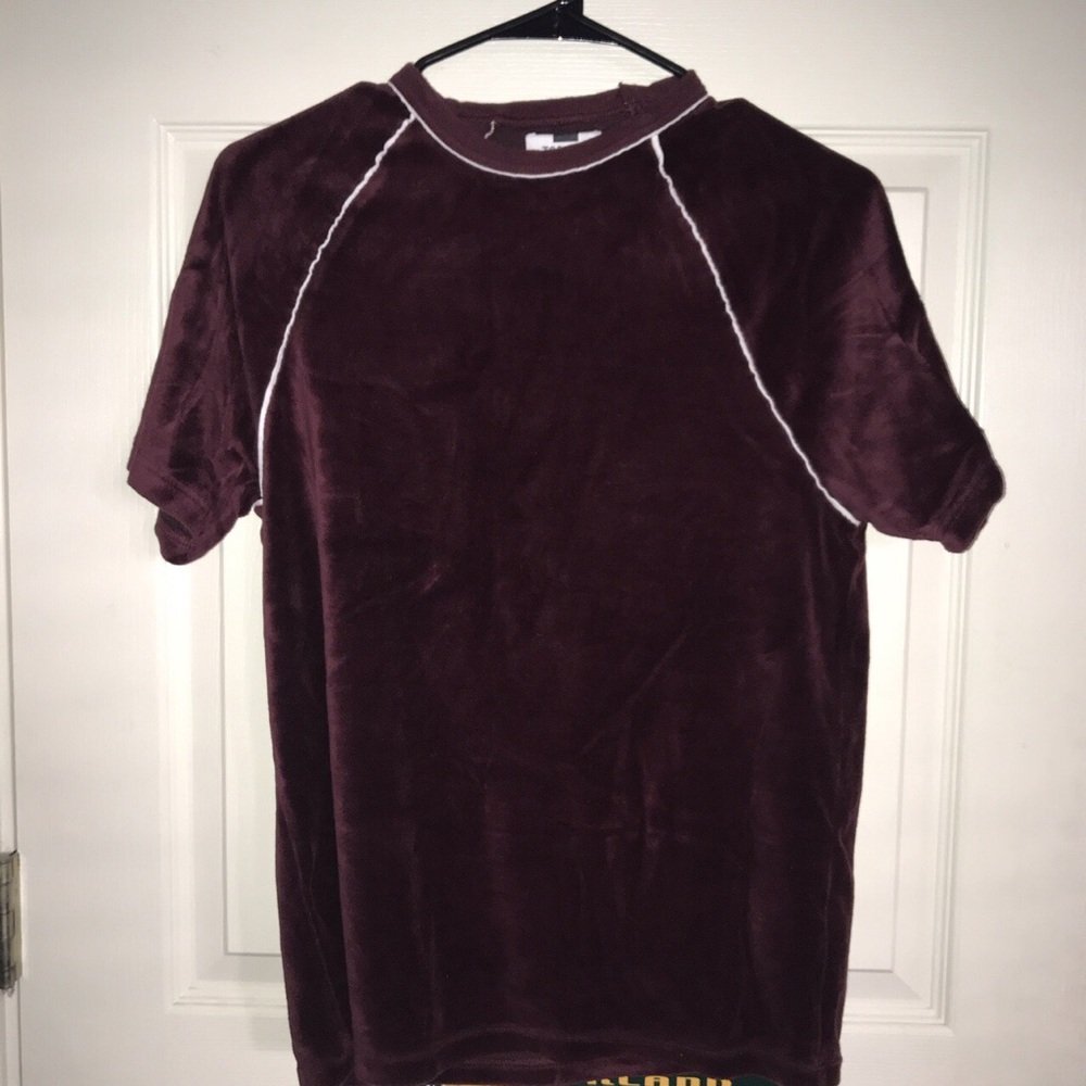 Topman Red Velour Tee Shirt